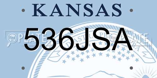 536JSA Kansas License Plate