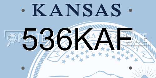 536KAF Kansas License Plate