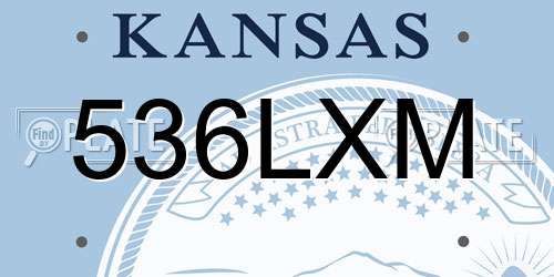 536LXM Kansas License Plate