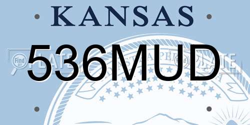 536MUD Kansas License Plate
