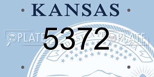 5372 Kansas License Plate