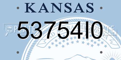 53754I0 Kansas License Plate