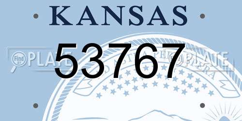53767 Kansas License Plate