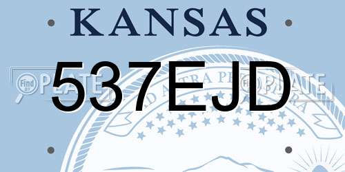 537EJD Kansas License Plate
