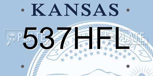 537HFL Kansas License Plate