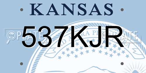 537KJR Kansas License Plate