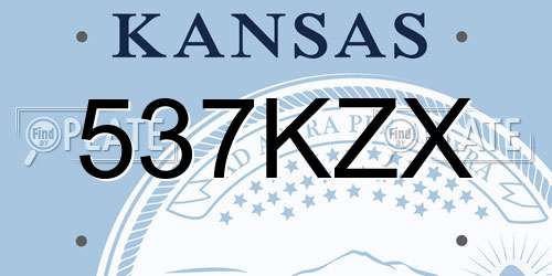 537KZX Kansas License Plate