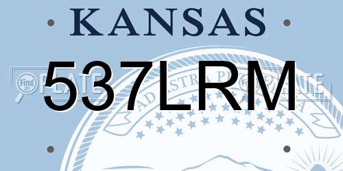 537LRM Kansas License Plate