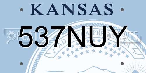 537NUY Kansas License Plate