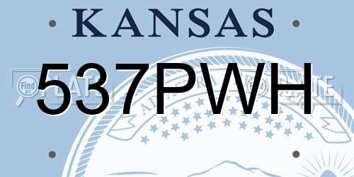 537PWH Kansas License Plate