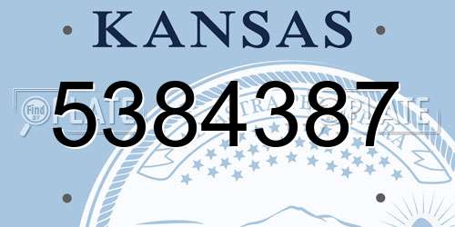 5384387 Kansas License Plate