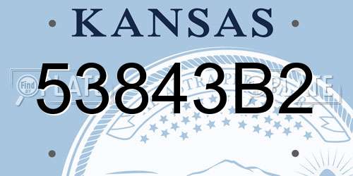 53843B2 Kansas License Plate