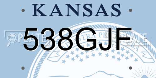 538GJF Kansas License Plate