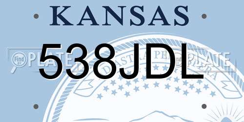 538JDL Kansas License Plate