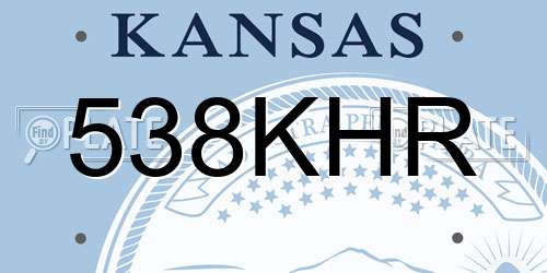 538KHR Kansas License Plate