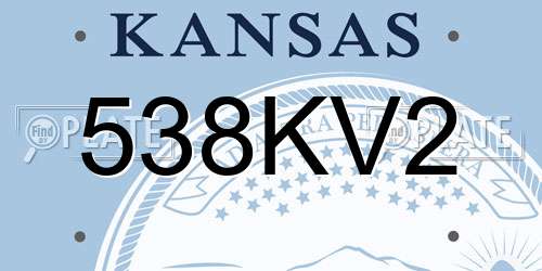 538KV2 Kansas License Plate