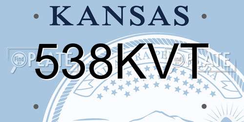 538KVT Kansas License Plate
