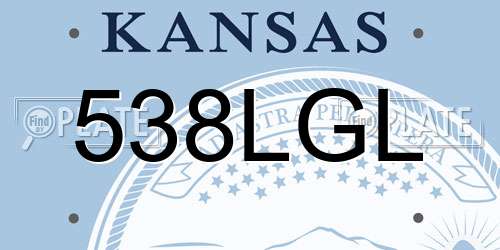 538LGL Kansas License Plate