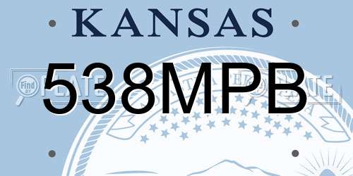 538MPB Kansas License Plate