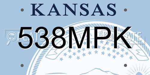 538MPK Kansas License Plate