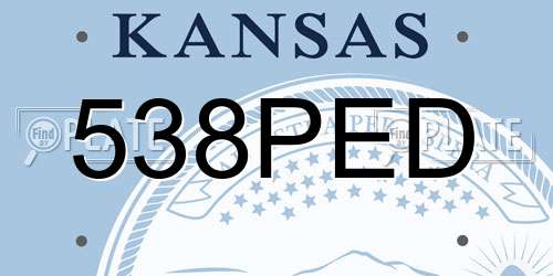 538PED Kansas License Plate