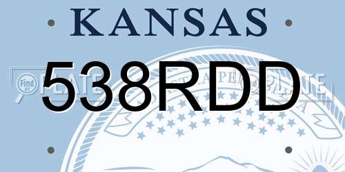 538RDD Kansas License Plate