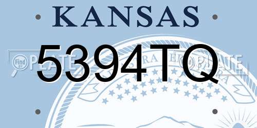 5394TQ Kansas License Plate
