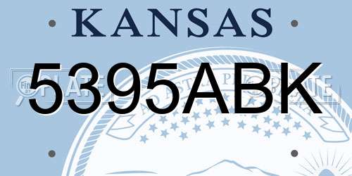 5395ABK Kansas License Plate