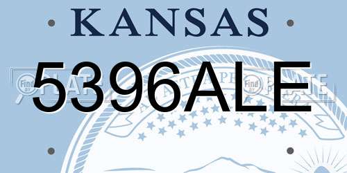 5396ALE Kansas License Plate