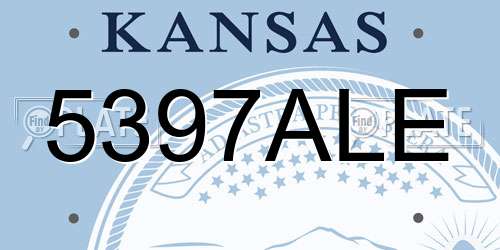 5397ALE Kansas License Plate