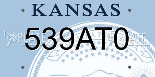 539AT0 Kansas License Plate
