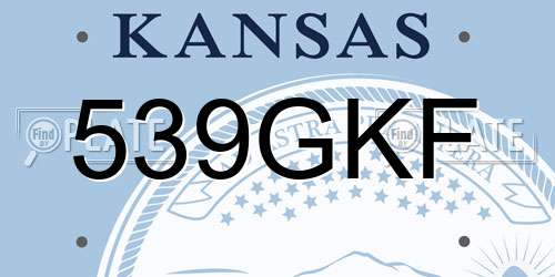 539GKF Kansas License Plate