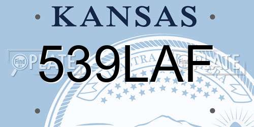 539LAF Kansas License Plate