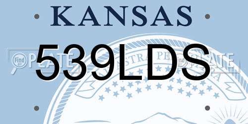 539LDS Kansas License Plate