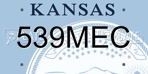 539MEC Kansas License Plate