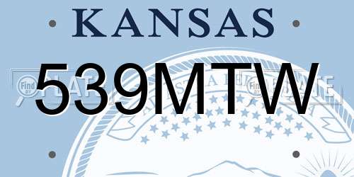 539MTW Kansas License Plate