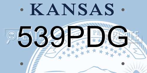 539PDG Kansas License Plate