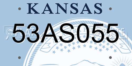 53AS055 Kansas License Plate