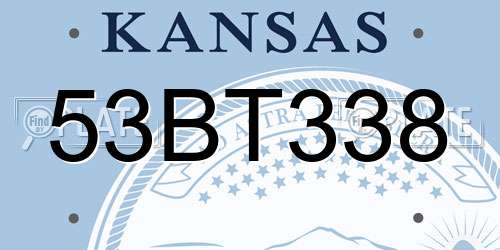 53BT338 Kansas License Plate