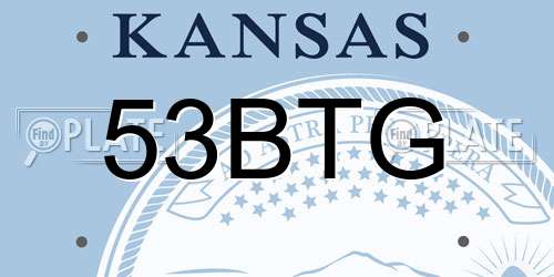 53BTG Kansas License Plate