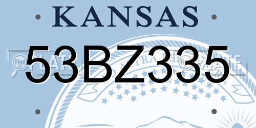 53BZ335 Kansas License Plate