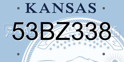 53BZ338 Kansas License Plate