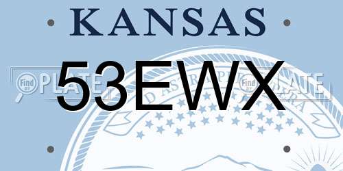 53EWX Kansas License Plate