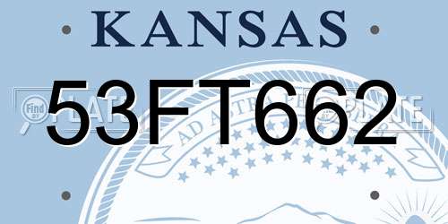 53FT662 Kansas License Plate