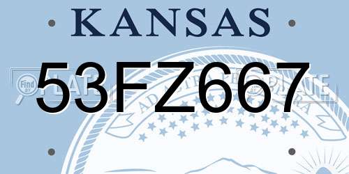 53FZ667 Kansas License Plate