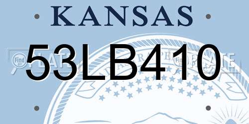 53LB410 Kansas License Plate