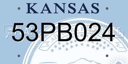 53PB024 Kansas License Plate