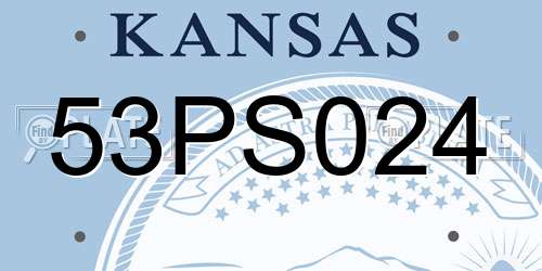 53PS024 Kansas License Plate