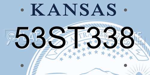 53ST338 Kansas License Plate