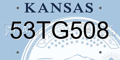 53TG508 Kansas License Plate